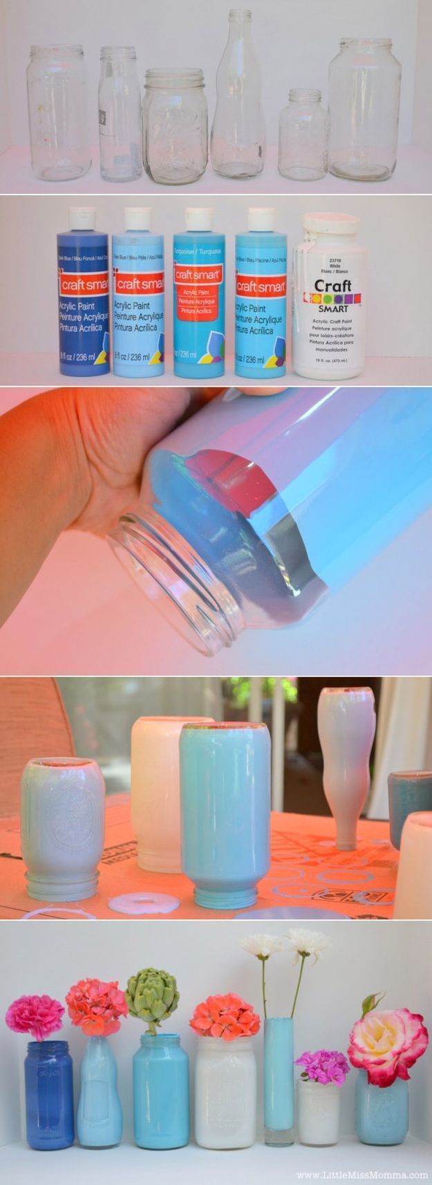 como decorar frascos de vidrio