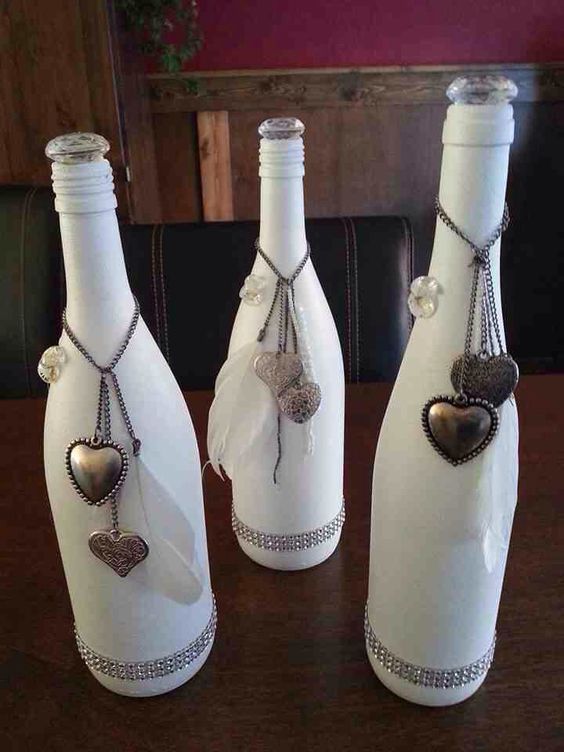 botellas de vidrio decoradas