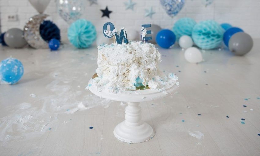 Decoración para smash cake con papel de seda