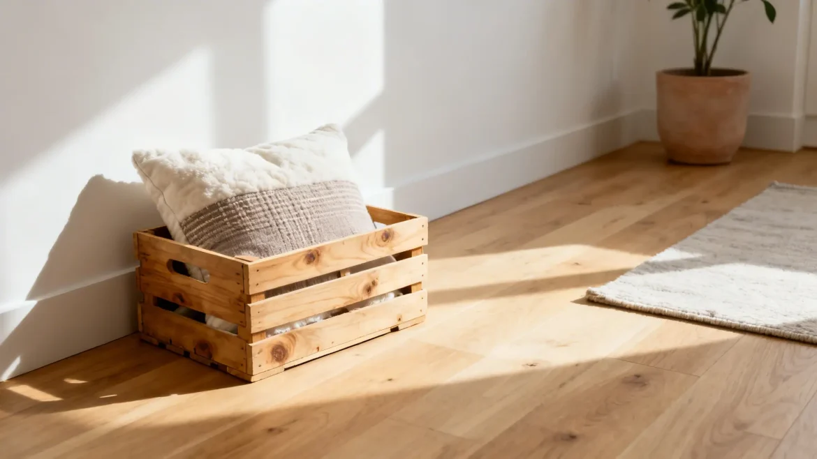Camitas para mascotas con cajas de madera de fruta